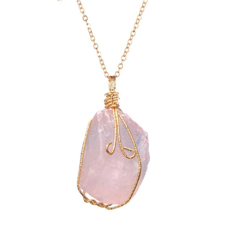 Natural Gemstone Necklace, Chakra Stone Pendant- Energy Healing Crystal with Chain