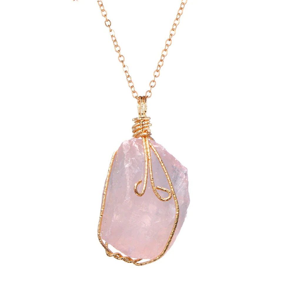 Natural Gemstone Necklace, Chakra Stone Pendant- Energy Healing Crystal with Chain