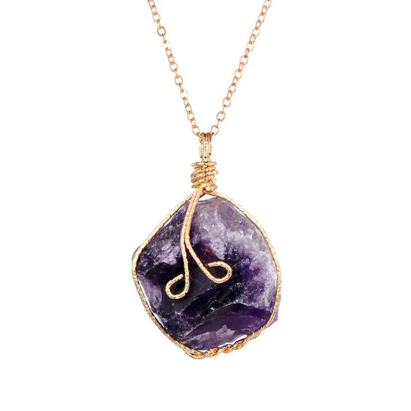 Natural Gemstone Necklace, Chakra Stone Pendant- Energy Healing Crystal with Chain