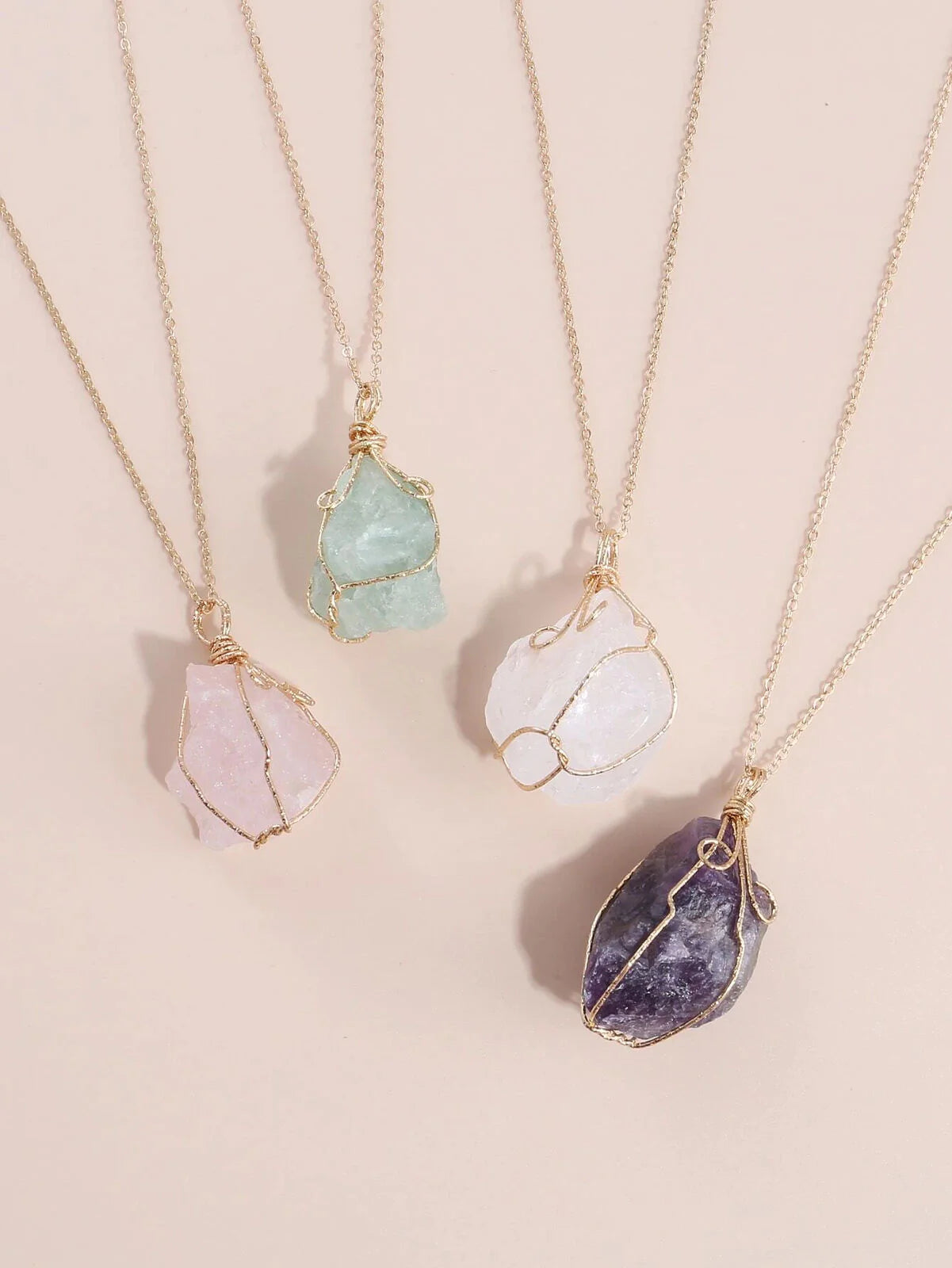 Natural Gemstone Necklace, Chakra Stone Pendant- Energy Healing Crystal with Chain