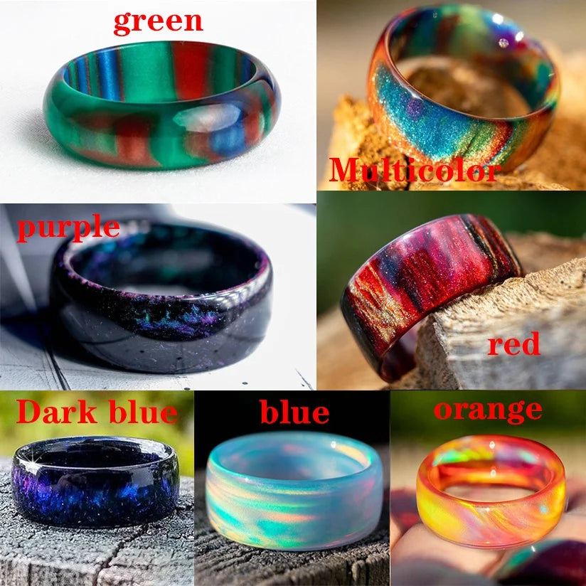 Natural Rainbow Fire Opal Ring Resin Ring Carbon Fiber Lining Iridescent Color Changing Opal Ring Engagement Ring Luxury Jewelry