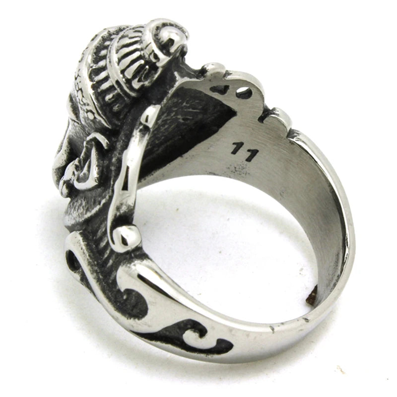  India Ganesha Ring Top Quality Stainless Steel, Antique Look