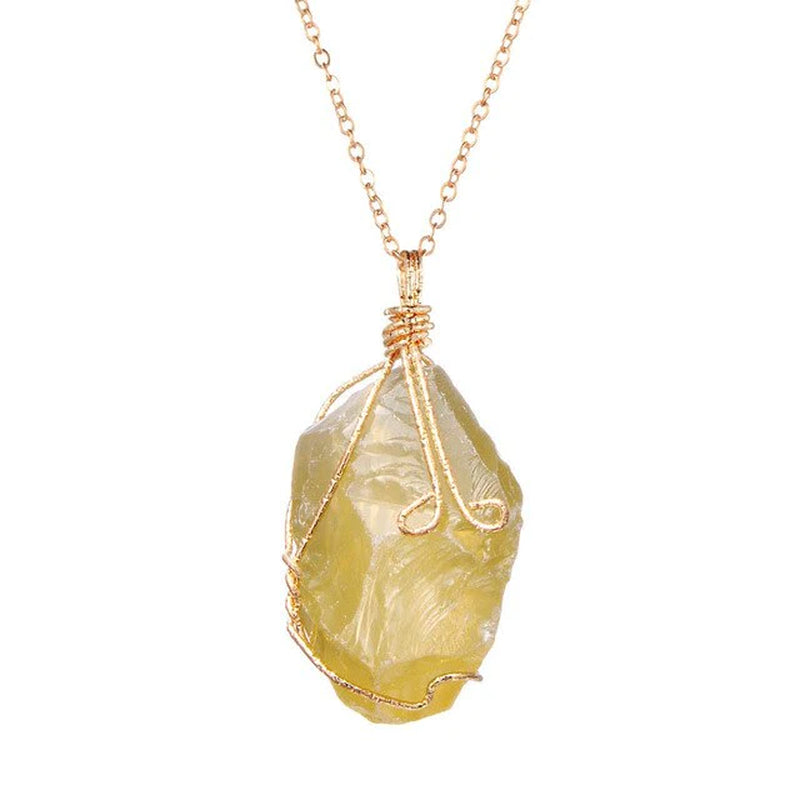 Natural Gemstone Necklace, Chakra Stone Pendant- Energy Healing Crystal with Chain