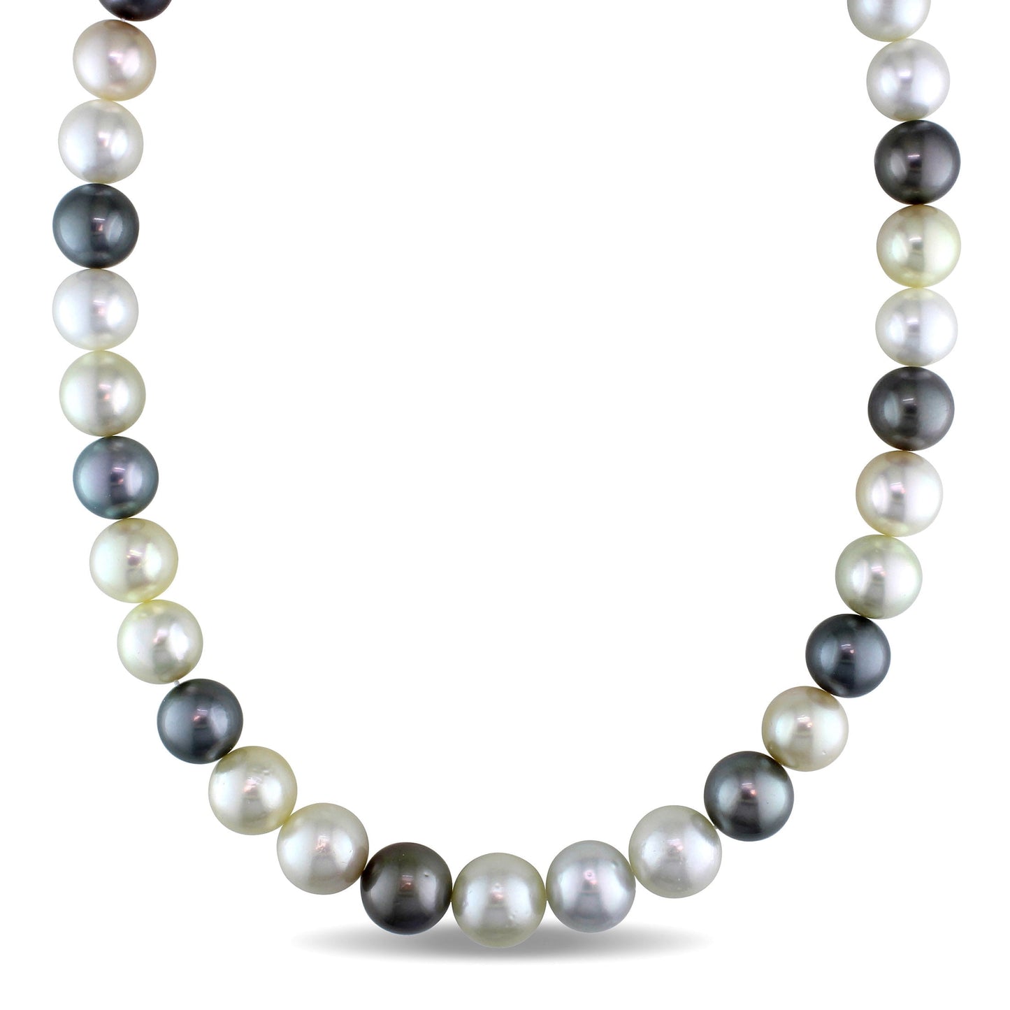 Women'S 10-12.5Mm Multi-Colored South Sea & Tahitian Cultured Pearl 14Kt Yellow Gold Strand Necklace