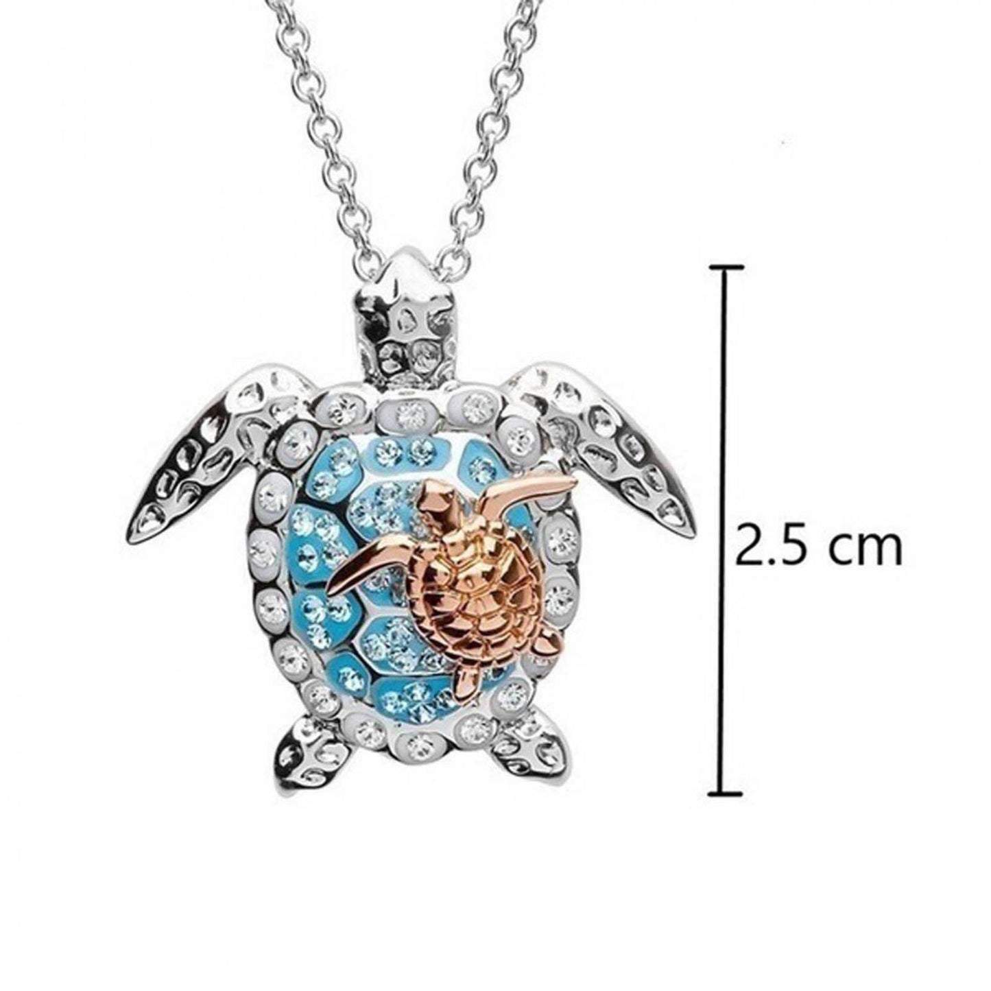 Necklace Turtle Animal Silver Necklace for Women,1 Necklace and 1 Pair of Earrings 